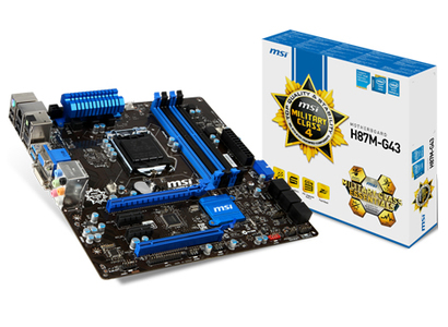 Placa mãe MSI para Intel H87M-G43 Military Class 4 LGA 1150 Box